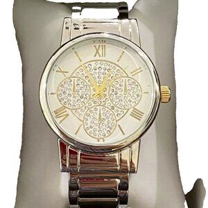 OLIVIA PRATT Women's Crystal Detail Silver-Tone SS Bangle Watch 38mm